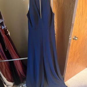 Jenny Yoo Margot Midnight stretch crepe gown v-neck size 16